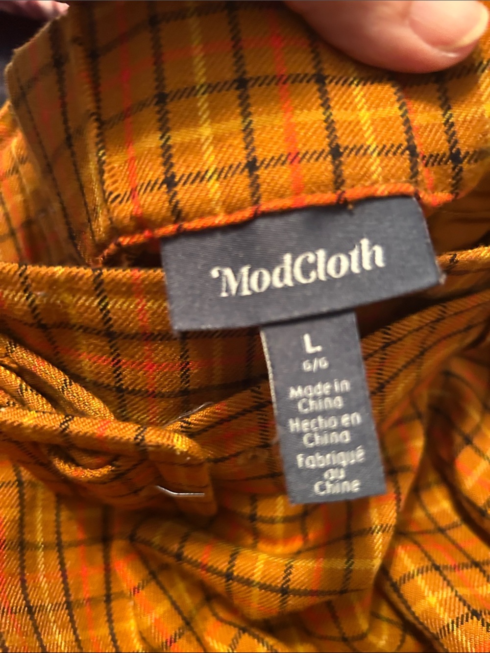 Modcloth Orange Plaid A-Line Skirt with Belt - Picture 5 of 6